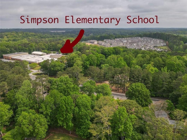 bird's eye view of a heavily wooded area