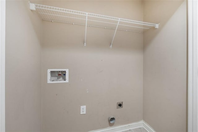 laundry room with washer hookup and electric dryer hookup