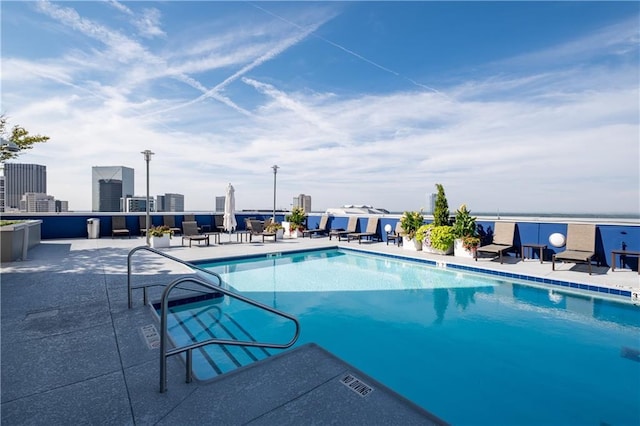 view of pool with a patio area