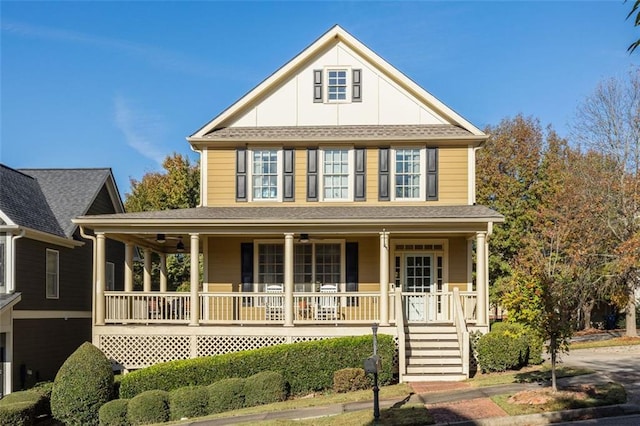 view of front of home featuring covered porch