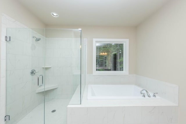 5587 Spring St, Flowery Branch, GA 30542 - bathroom with a garden tub and a stall shower