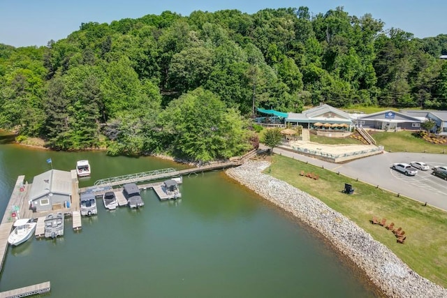 5587 Spring St, Flowery Branch, GA 30542 - aerial view featuring a view of trees and a water view