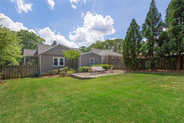 view of yard with a patio area