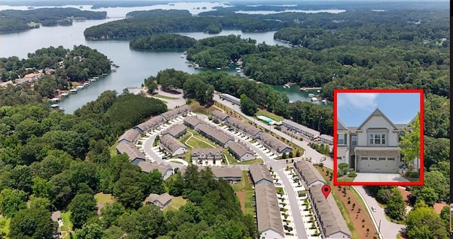 1969 Lanier Harbor Pt, Buford, GA 30518 - view of property location with a large body of water and property parcel outlined
