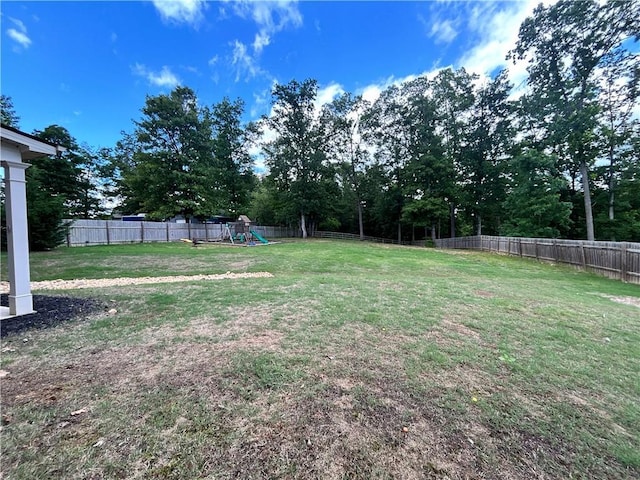 view of yard featuring a playground