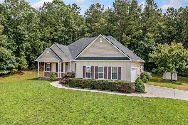 250 Brianna Blvd, Calhoun, GA 30701 - view of front of house with concrete driveway, a garage, and a front lawn