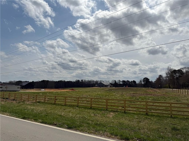 view of road featuring a rural view