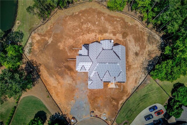 2675 Drayton Hall Dr, Buford, GA 30519 - aerial view of property and surrounding area with a nearby body of water and a heavily wooded area