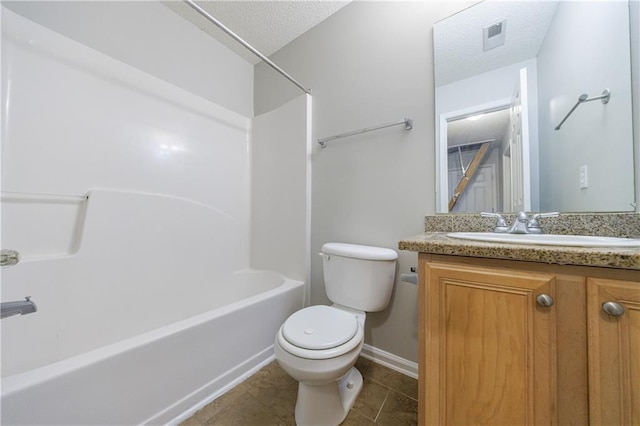 4844 W Park Cir Unit 4844, College Park, GA 30349 - bathroom featuring toilet, a textured ceiling, tile patterned floors, vanity, and baseboards