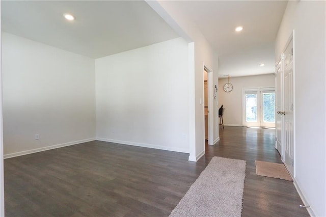 357 Hughes Ln, Pendergrass, GA 30567 - corridor featuring dark wood-type flooring and recessed lighting