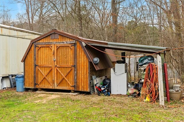 view of shed