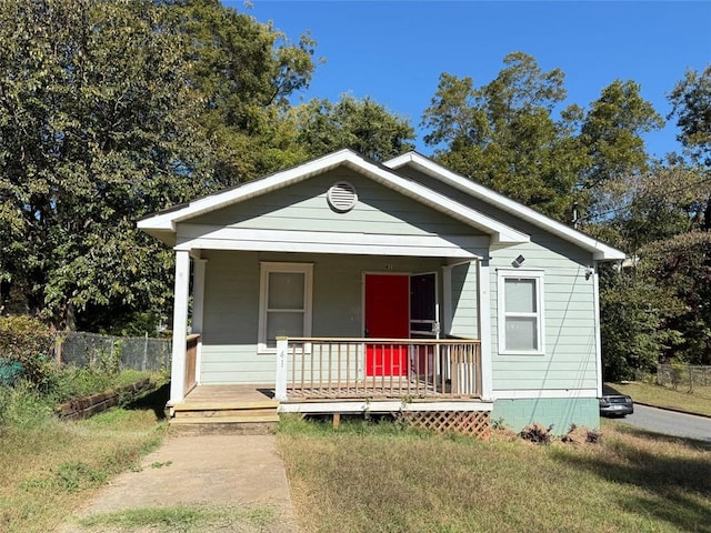 bungalow featuring covered porch