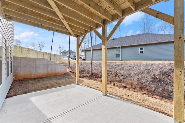 view of patio / terrace with fence