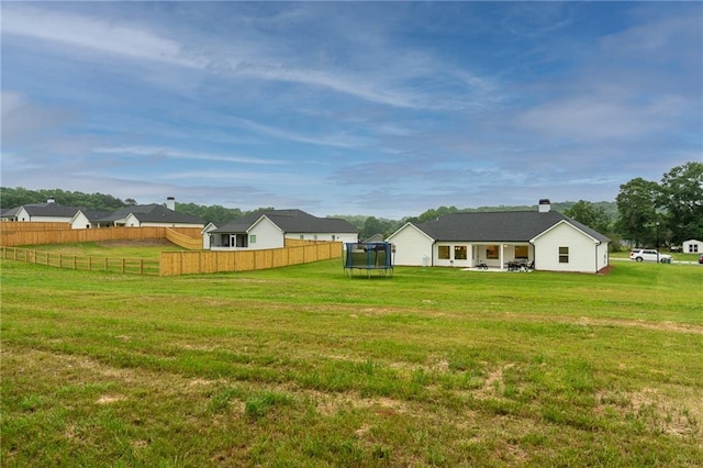 201 Advent Dr, Winder, GA 30680 - back of property with a trampoline and a chimney