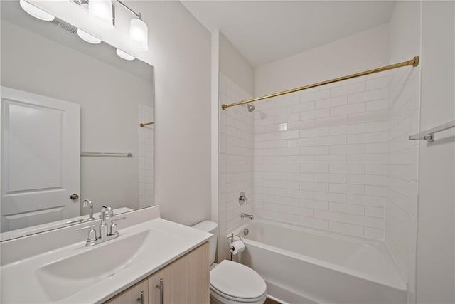 1227 Cushenberry Ln, Atlanta, GA 30318 - bathroom featuring toilet, bathtub / shower combination, and vanity