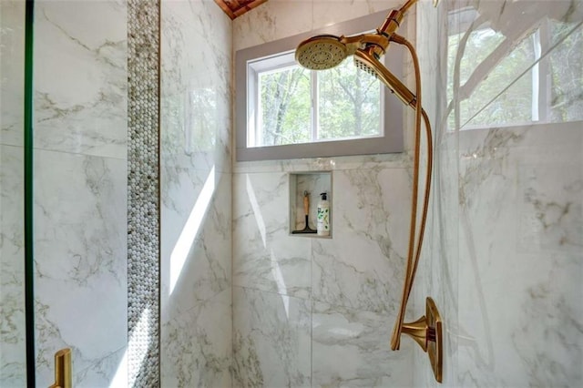 361 Rising Star Rd, Ellijay, GA 30536 - bathroom with a marble finish shower