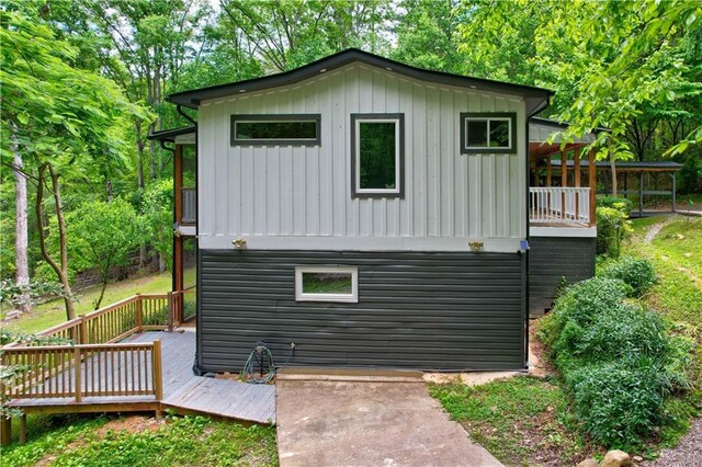 361 Rising Star Rd, Ellijay, GA 30536 - view of property exterior featuring board and batten siding and a wooden deck