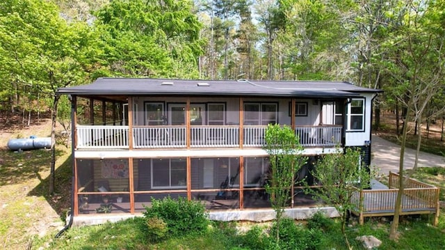 361 Rising Star Rd, Ellijay, GA 30536 - back of house featuring a sunroom