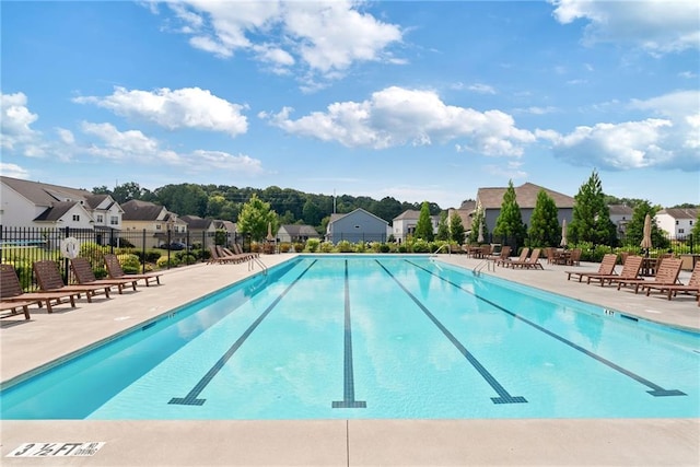 view of pool featuring a patio