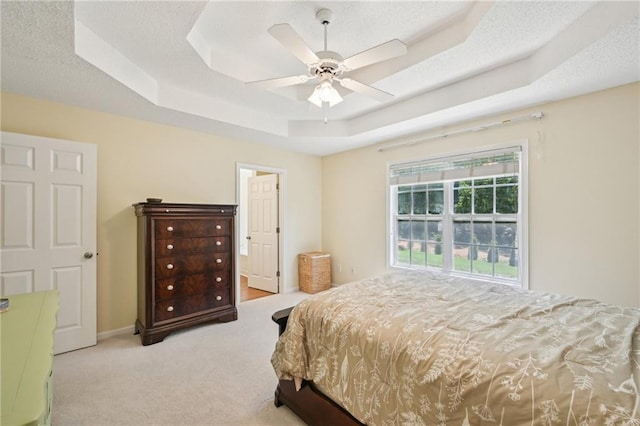 3705 Tate Pl, Austell, GA 30106 - bedroom with a raised ceiling, carpet floors, a ceiling fan, and baseboards