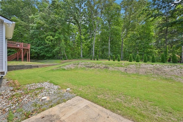 3705 Tate Pl, Austell, GA 30106 - view of green lawn with a deck and stairway