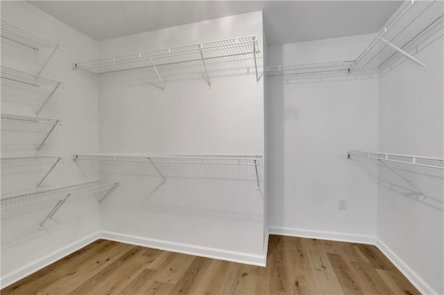 spacious closet with hardwood / wood-style floors