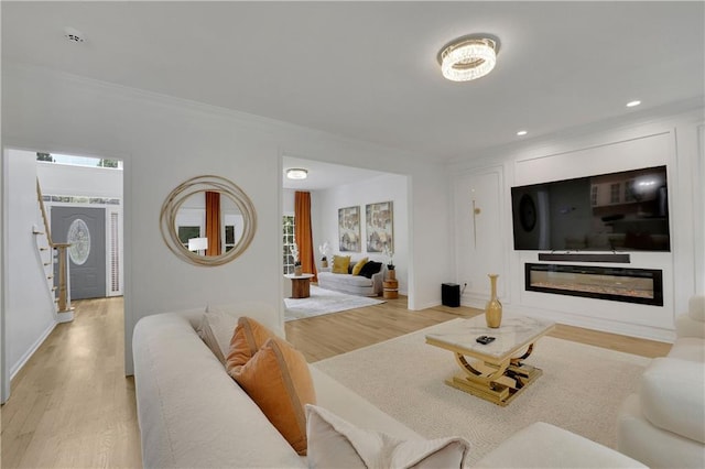 living room featuring light hardwood / wood-style floors