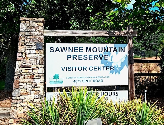 view of community sign