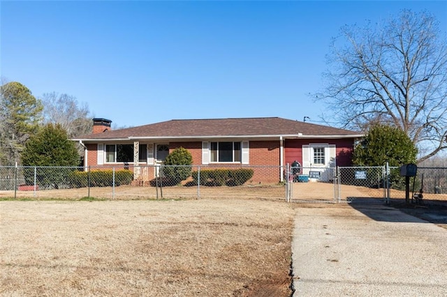 view of single story home