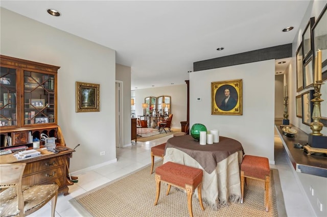 view of tiled dining space