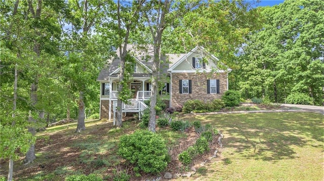 craftsman house featuring a porch and stairs