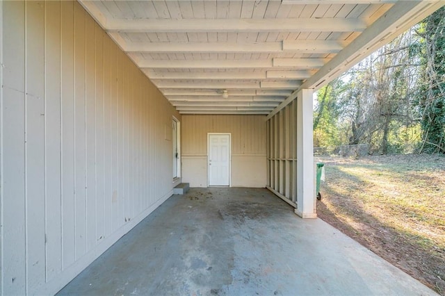 view of patio with a carport