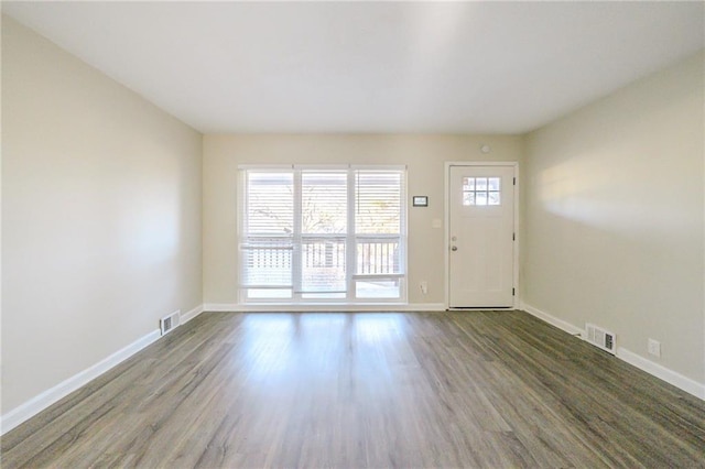 interior space featuring dark hardwood / wood-style flooring