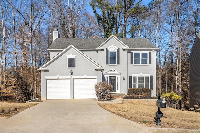 view of front of house with a garage