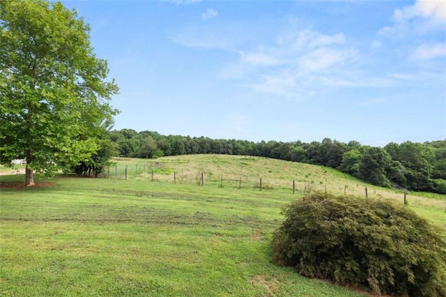 view of yard featuring a rural view