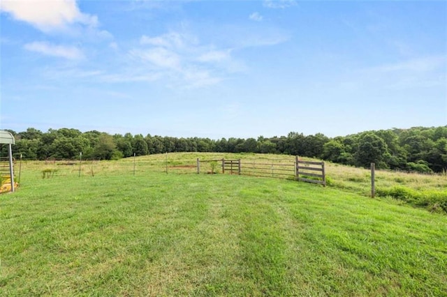 view of yard featuring a rural view