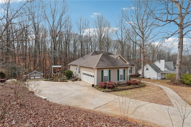 view of property exterior featuring a garage