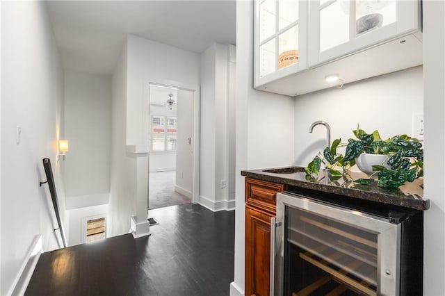 616 Angier Ave NE Unit 4, Atlanta, GA 30308 - bar with wine cooler and dark wood-style floors