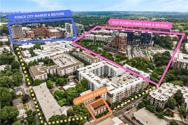 616 Angier Ave NE Unit 4, Atlanta, GA 30308 - view of urban area with property parcel outlined