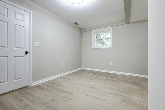 empty room featuring light hardwood / wood-style flooring