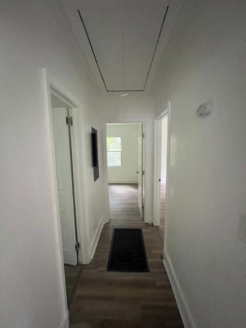 451 Collier Ridge Dr NW, Atlanta, GA 30318 - hall featuring attic access and wood finished floors