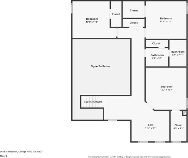 3658 Madison St, College Park, GA 30337 - room layout