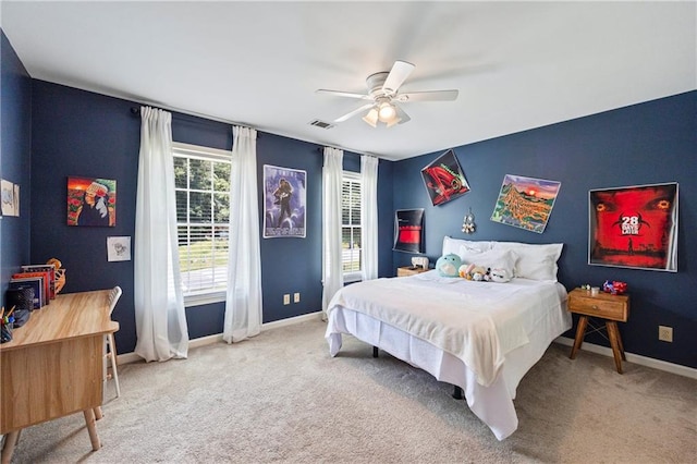 2500 Ashbourne Dr, Lawrenceville, GA 30043 - carpeted bedroom with baseboards and ceiling fan