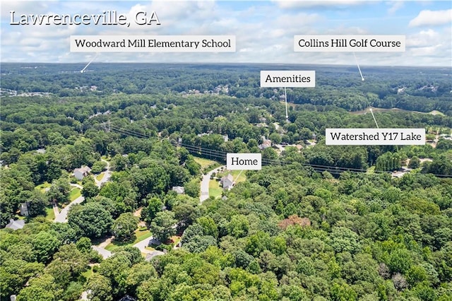 2500 Ashbourne Dr, Lawrenceville, GA 30043 - drone / aerial view of a heavily wooded area