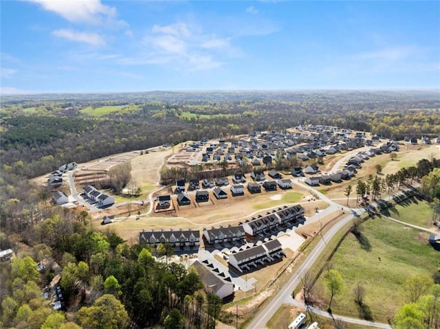 aerial view featuring a forest view