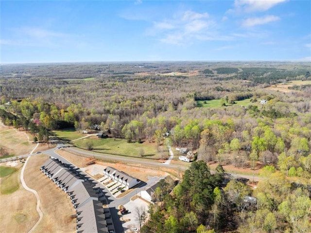 aerial view with a forest view