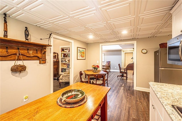 6369 Timber Creek Trl, Dahlonega, GA 30533 - dining room with an ornate ceiling and dark wood-type flooring