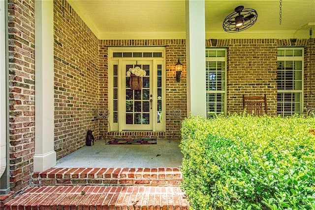 6369 Timber Creek Trl, Dahlonega, GA 30533 - view of exterior entry with brick siding and covered porch