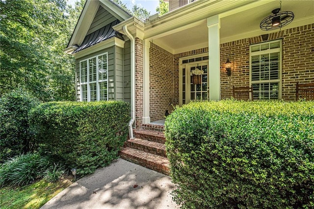 6369 Timber Creek Trl, Dahlonega, GA 30533 - property entrance with brick siding and a porch