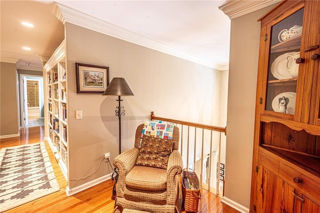 6369 Timber Creek Trl, Dahlonega, GA 30533 - sitting room featuring crown molding, wood finished floors, and recessed lighting